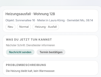 Vorgangsliste mit Status und Terminen